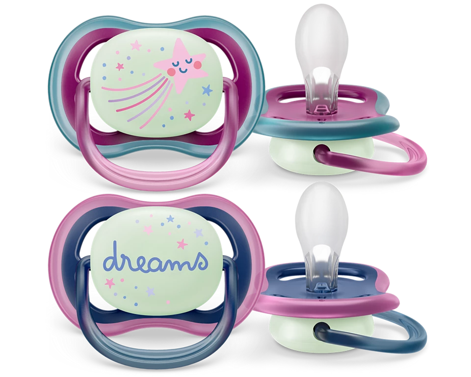 Avent Ultra Air Night Karanlıkta Parlar Gece Emziği 6-18 Ay Kız Scf376/14