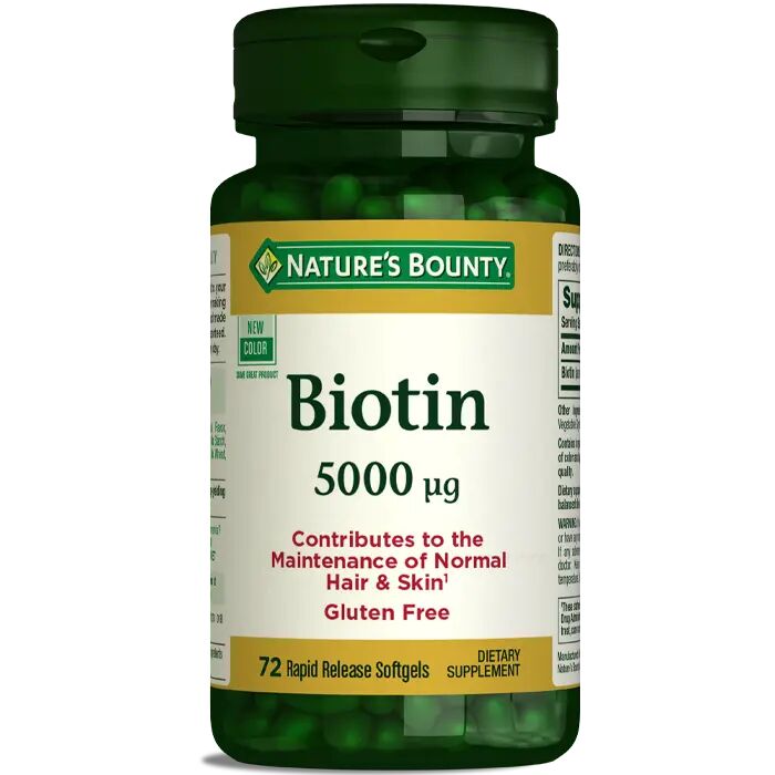 Nature's Bounty Biotin 5000 mcg 72 Softgel - (SKT: 01/2027)