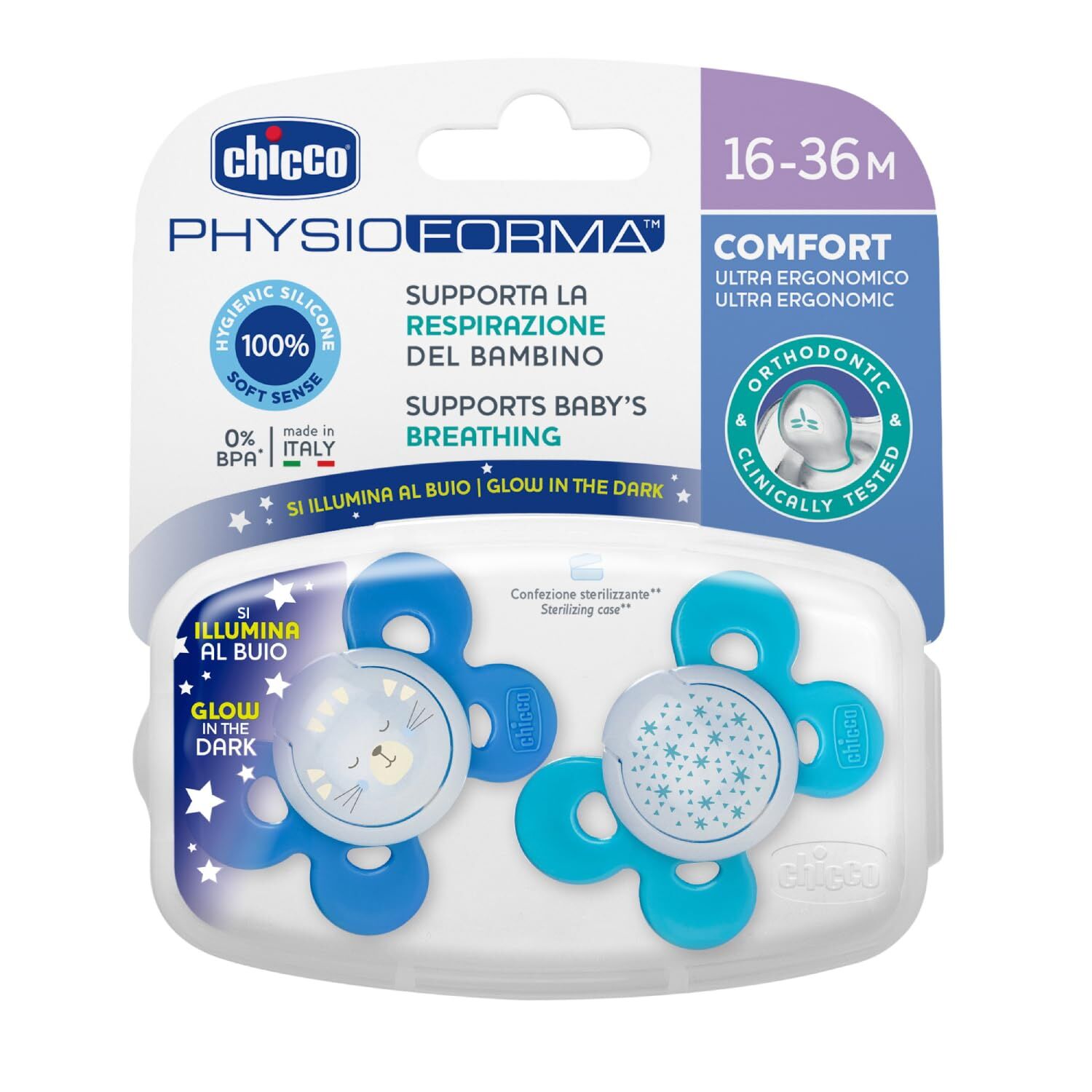 Chicco Physio Comfort Silikon Emzik 16-36 Ay 2'li - Erkek