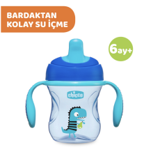 Chicco 6 Ay+ Yarı Yumuşak Uçlu Eğitim Bardağı 200 ml - Erkek