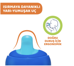 Chicco 6 Ay+ Yarı Yumuşak Uçlu Eğitim Bardağı 200 ml - Erkek