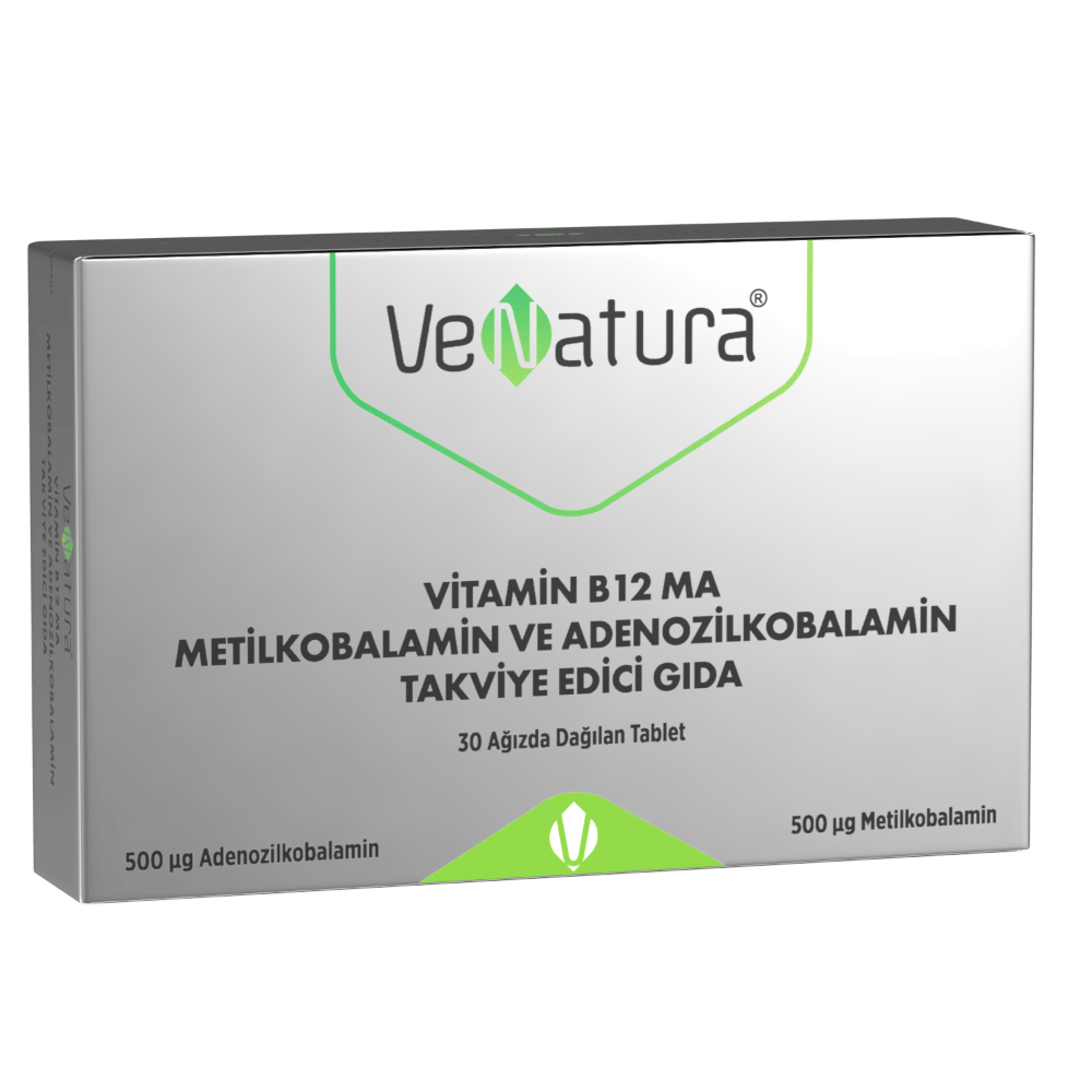 Venatura Vitamin B12 MA Metilkobalamin ve Adenozilkobalamin 30 Tablet - (SKT: 11/2027)
