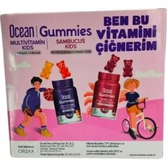 Ocean Gummies Multivitamin Kids 60 Adet Çiğnenebilir + Sambucus Kids 60 Adet Jel Form - (SKT: 06/2026)