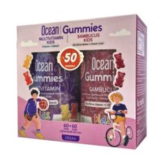 Ocean Gummies Multivitamin Kids 60 Adet Çiğnenebilir + Sambucus Kids 60 Adet Jel Form - (SKT: 06/2026)