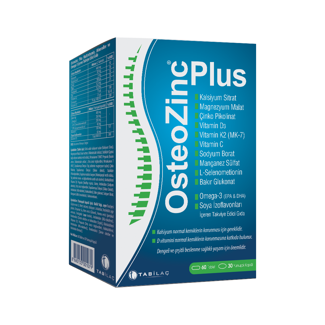Osteozinc Plus 60 Tablet + 30 Yumuşak Kapsül - (SKT: 10/2025)
