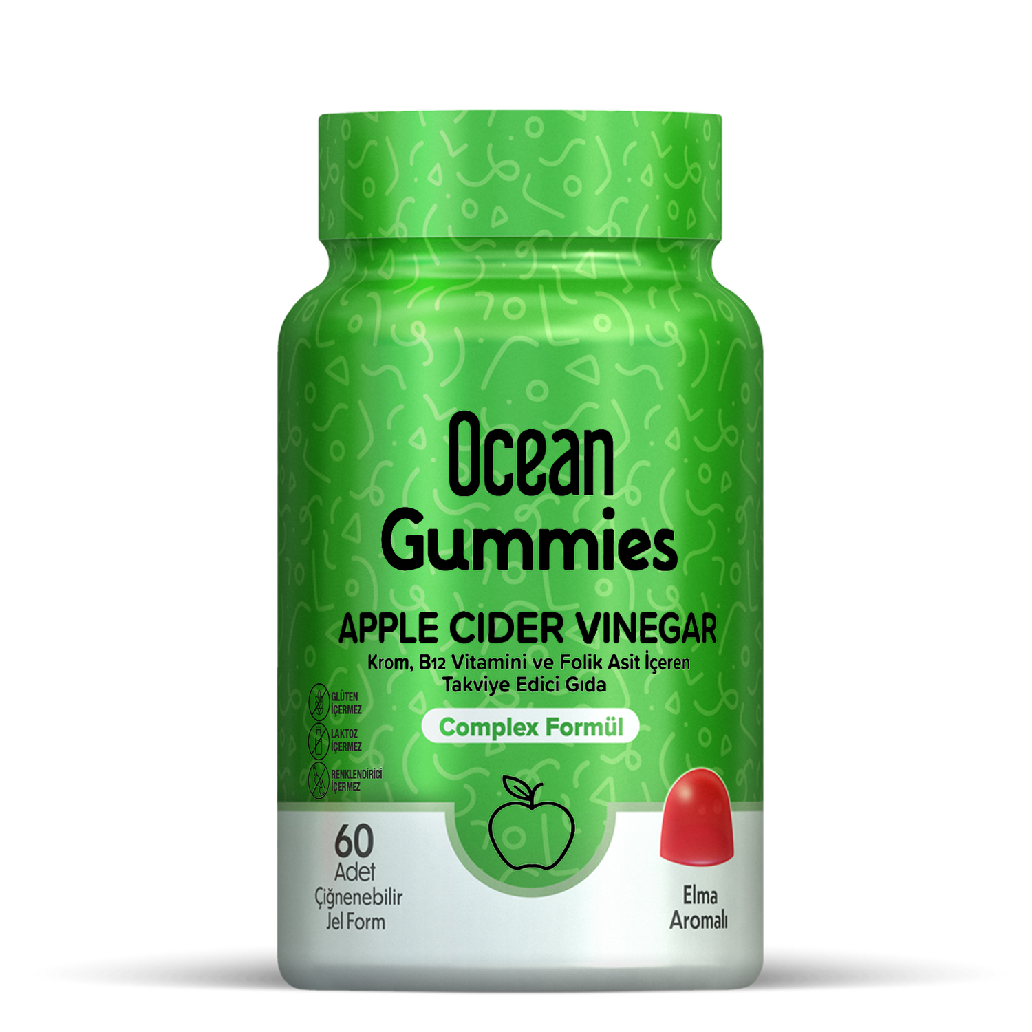 Ocean Gummies Apple Cider Vinegar 60 Çiğneme Form - (SKT: 08/2025)