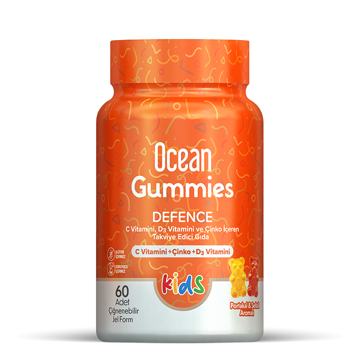 Ocean Gummies Defence 60 Adet Portakal Şeftali Çiğnenebilir Jel Form - (SKT: 05/2026)