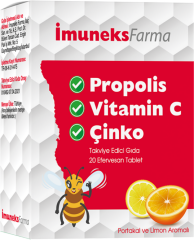 Imuneks Farma Propolis + Vitamin C + Çinko 20 Efervesan Tablet - (SKT: 08/2025)