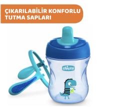Chicco 6 Ay+ Yarı Yumuşak Uçlu Eğitim Bardağı 200 ml - Erkek
