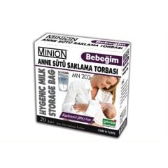 Minion Bebeğim Anne Sütü Saklama Torbası 20'li
