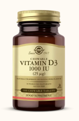 Solgar Vitamin D3 Cheaweble 1000 IU 100 Tablet - (SKT: 02/2027)