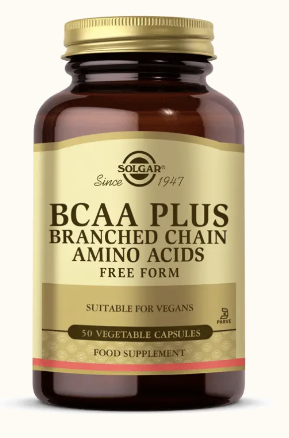 Solgar BCAA Plus 50 Vegetable Capsules - (SKT: 08/2027)