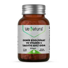 Venatura Demir Bisgilisinat Vitamin C 90 Kapsül - (SKT: 01/2028)