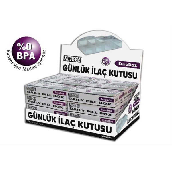 Minion Euro-Doz Günlük İlaç Kutusu 24'lü