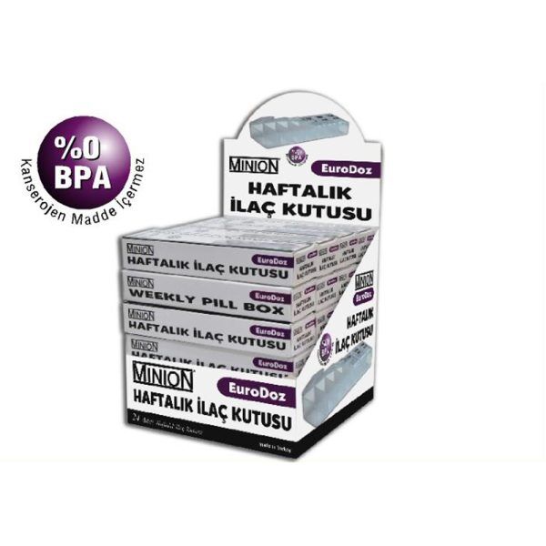 Minion Euro-Doz Haftalık İlaç Kutusu 24'lü