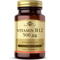 Solgar Vitamin B12 500 mcg 50 Vegetable Kapsül - (SKT: 07/2026)